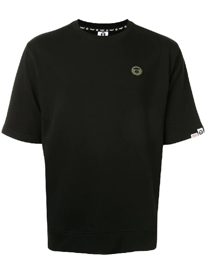 Shop Aape By A Bathing Ape Universe Short Sleeved T-shirt In Black