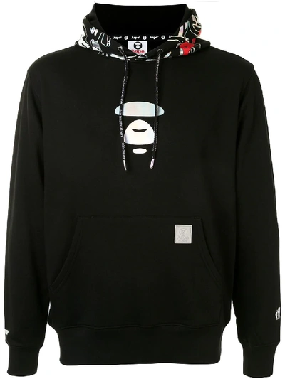 Shop Aape By A Bathing Ape Hooded Logo Sweatshirt In Black