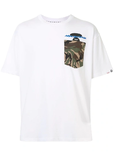 Shop Aape By A Bathing Ape Camo-pocket T-shirt In White