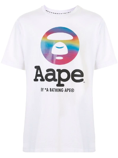 Shop Aape By A Bathing Ape Logo-print T-shirt In White