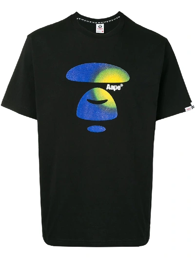 Shop Aape By A Bathing Ape Logo-print T-shirt In Black