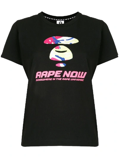 Shop Aape By A Bathing Ape Aape Now T-shirt In Black