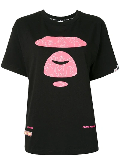 Shop Aape By A Bathing Ape Logo Print T-shirt In Black