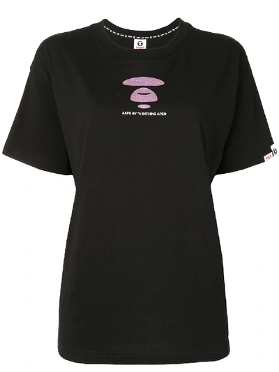 Shop Aape By A Bathing Ape Rear Printed Logo T-shirt In Black