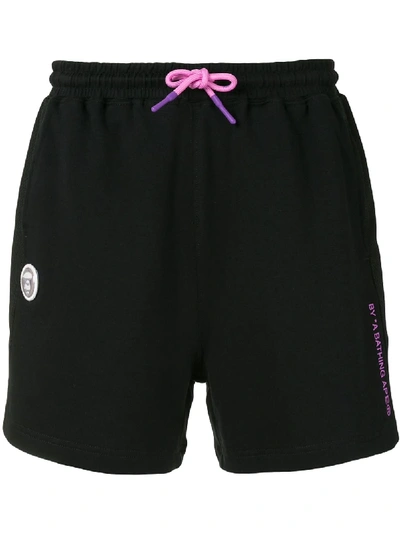 Shop Aape By A Bathing Ape Drawstring Logo Shorts In Black