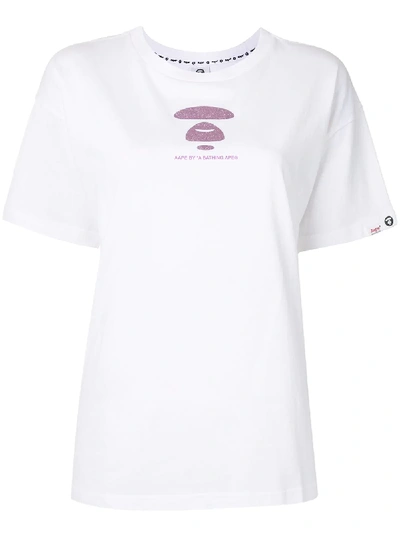 Shop Aape By A Bathing Ape Rear Printed Logo T-shirt In White