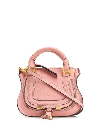 Shop Chloé Mini Marcie Handbag In Pink