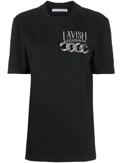 Shop Alexander Wang Lavish Slogan T-shirt In Black