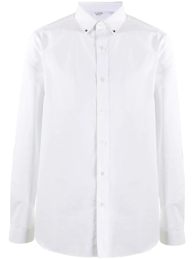 Shop Valentino Rockstud Trim Regular-fit Shirt In White