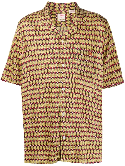 Shop Levi's Abstract-print Short-sleeved Shirt In Yellow