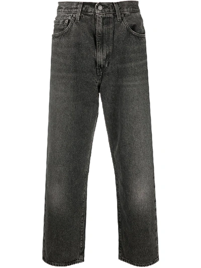 Shop Levi's Cropped Straight-leg Trousers In Black