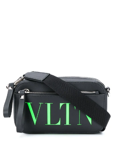 Shop Valentino Leather Vltn Print Belt Bag In Black