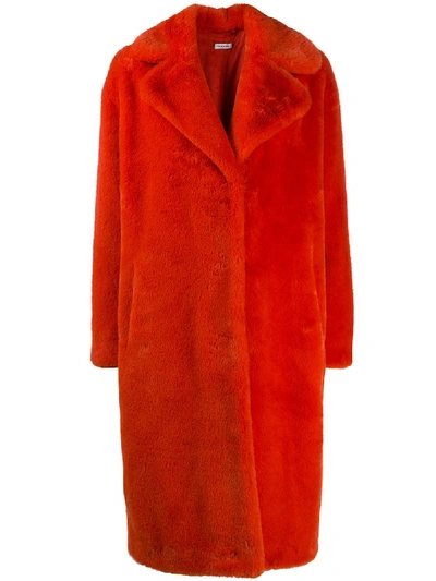 Shop P.a.r.o.s.h Oversized Faux-fur Coat In Orange