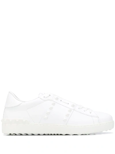 Shop Valentino Rockstud Low-top Sneakers In White