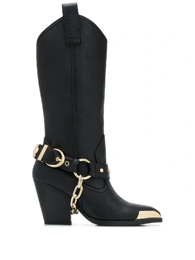 Shop Versace Jeans Couture Toe-tipped Boots In Black