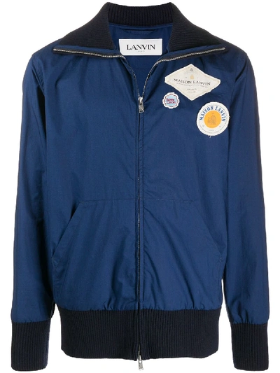 Shop Lanvin Maison  Patches Bomber Jacket In Blue