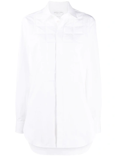 Shop Bottega Veneta Padded-detail Long-sleeve Shirt In White