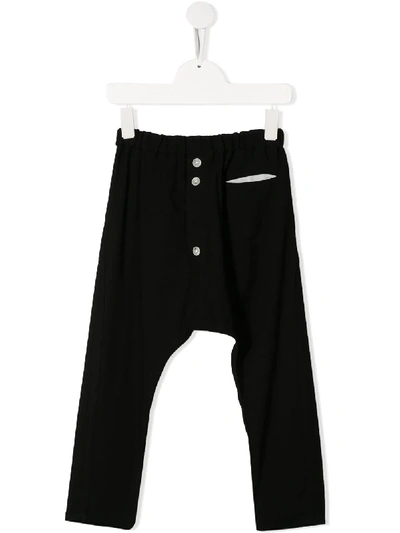 Shop Anja Schwerbrock Piro Drop-crotch Trousers In Black