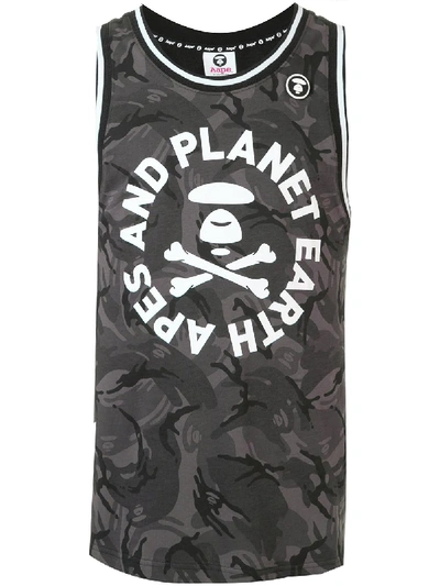 Shop Aape By A Bathing Ape Camouflage Tank Top In Black