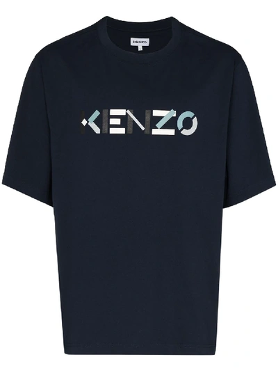 Shop Kenzo Logo Shape T-shirt In Blue