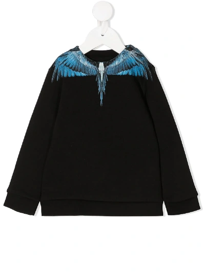 Shop Marcelo Burlon County Of Milan Wings Print Crewneck Sweatshirt In Black