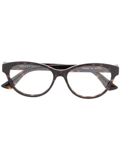 Shop Gucci Gg0766o Round-frame Glasses In Brown