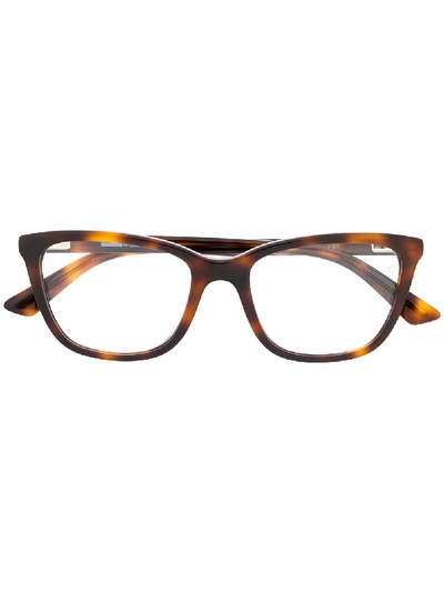 Shop Mcq By Alexander Mcqueen Rectangular Glasses In Brown