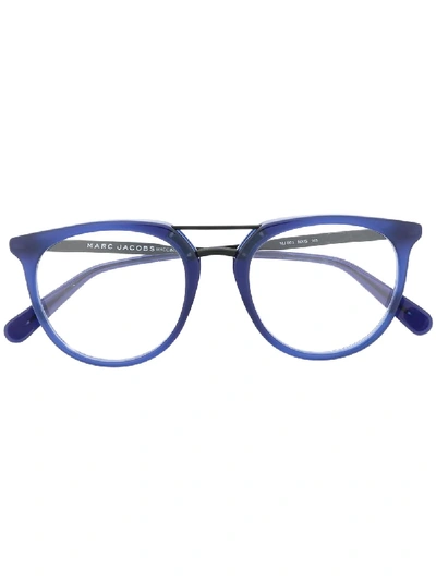 Shop Marc Jacobs Round-frame Glasses In Blue