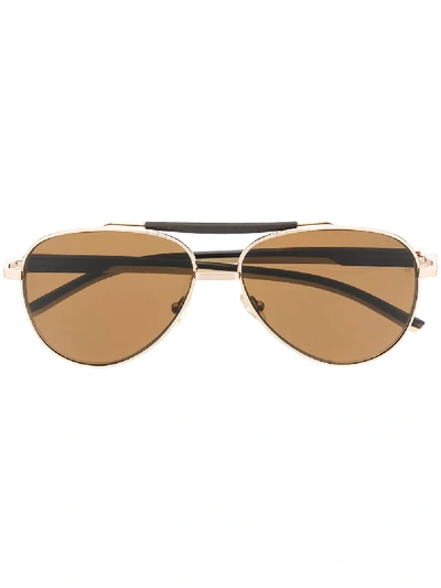 Tag Heuer Eyewear Aviator-frame Sunglasses In Gold