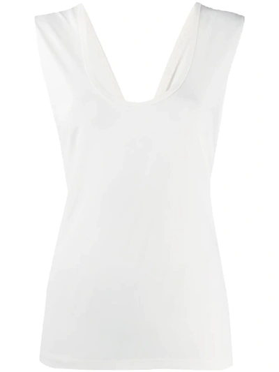 Helmut Lang Twist Strap Tank Top In White