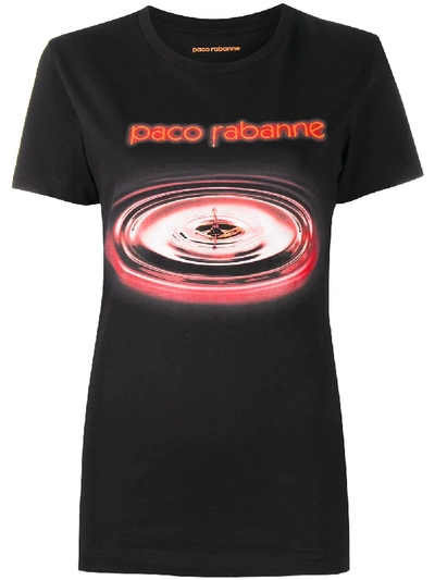 Shop Rabanne Drop Print T-shirt In Black
