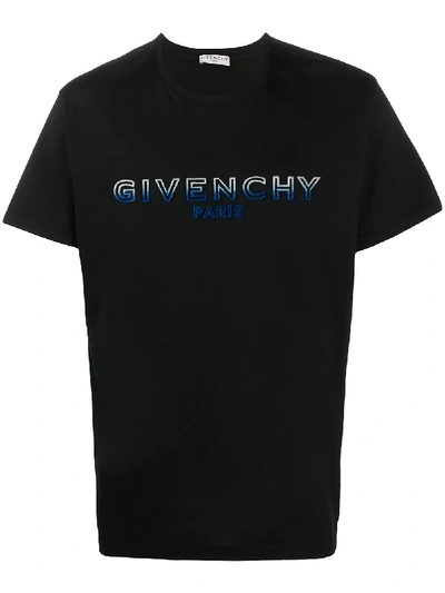 Shop Givenchy Flocked Logo T-shirt In Black