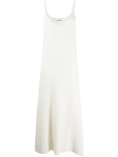 Shop Jil Sander Mid-length Knit Slip Dress In White