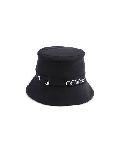 Shop Off-white Logo Rain Cap In Black White