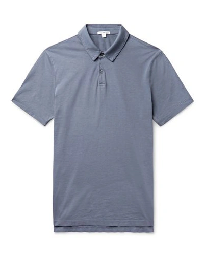 Shop James Perse Polo Shirt In Lead