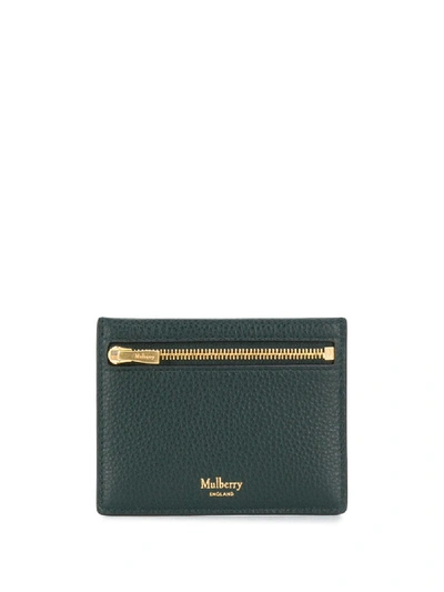 Shop Mulberry Compact Logo Cardholder In Green