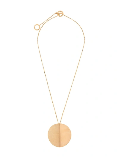 Shop Jil Sander Circular Pendant Necklace In Gold
