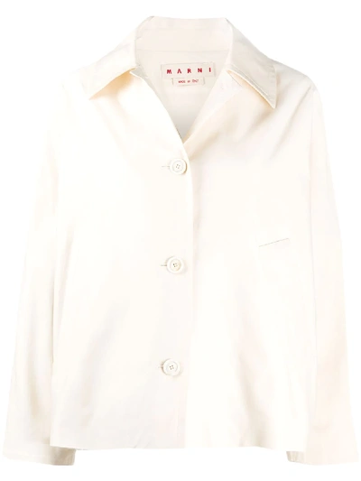 Shop Marni Long-sleeve Shirt Jacket In Neutrals