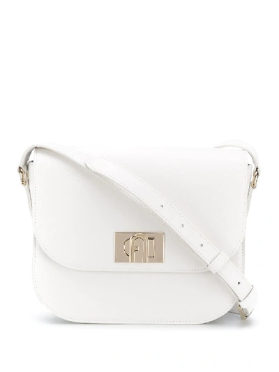 Shop Furla Mini Flip Lock Crossbody Bag In White