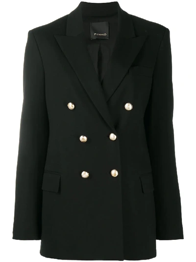 Shop Pinko Double Breasted Blazer In Black