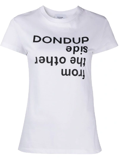 Shop Dondup Chest Logo Cotton T-shirt In White
