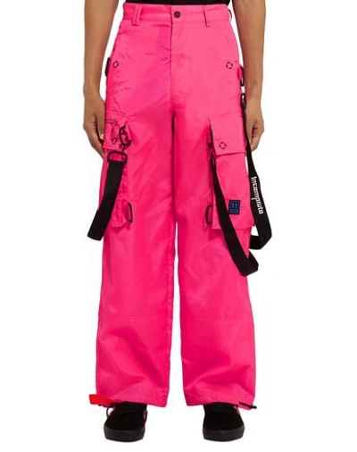 Off-white Man Pants Fuchsia Size 30 Polyamide In Pink