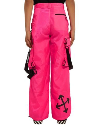 Shop Off-white Man Pants Fuchsia Size 38 Polyamide In Pink