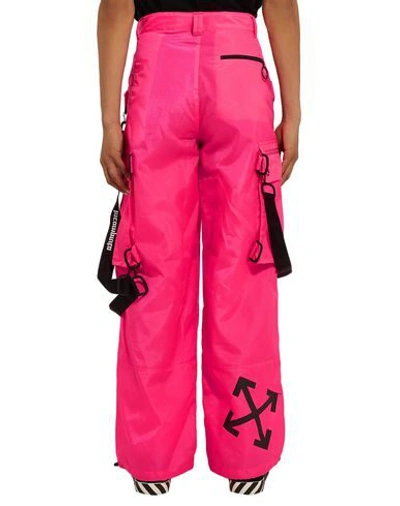 Off-white Man Pants Fuchsia Size 30 Polyamide In Pink