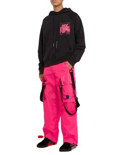 Off-white Man Pants Fuchsia Size 30 Polyamide In Pink