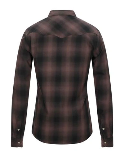 Shop Wrangler Checked Shirt In Dark Brown
