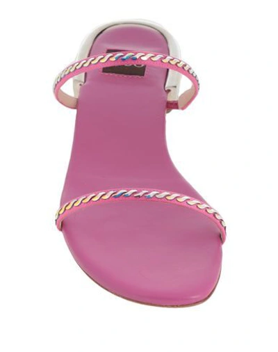 Shop Rodo Woman Sandals Fuchsia Size 6 Textile Fibers, Lambskin In Pink