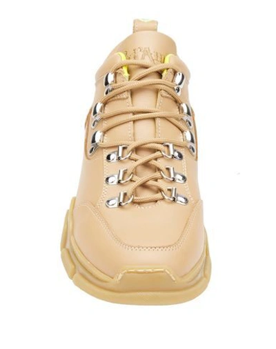 Shop Ottod'ame Woman Sneakers Camel Size 8 Soft Leather In Beige