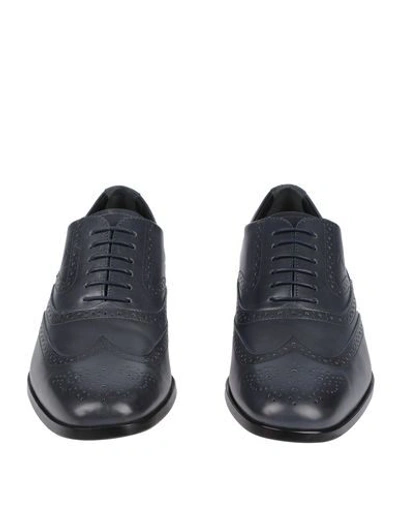 Shop Tod's Lace-up Shoes In Slate Blue