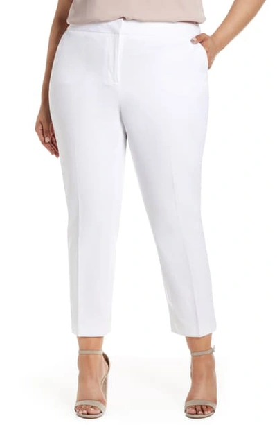 Shop Vince Camuto Stretch Twill Crop Pants In Ultra White